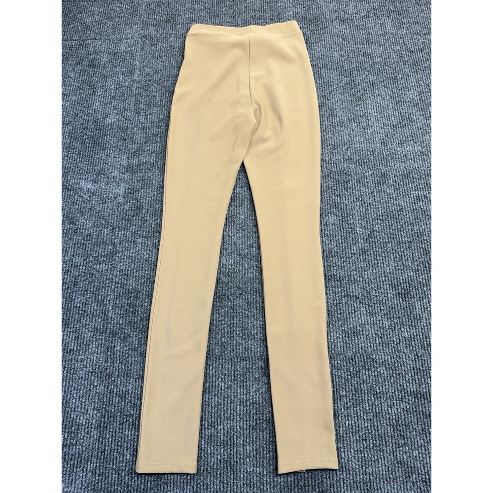 Zara Ottoman Leggings Womens Medium High Waist Stretch Slit Front Color Camel - Picture 2 of 16